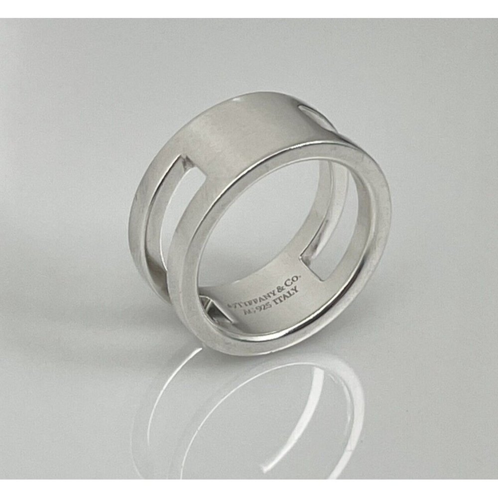 Size 7 Tiffany & Co Sterling Silver 925 Italy Cutout Ring